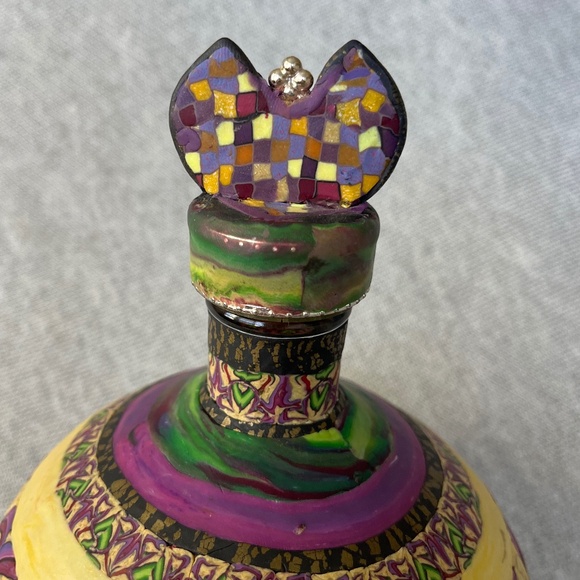 Italian Hand-painted Glass Vase-Ornament - Picture 2 of 9